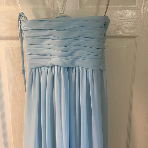 Bill Levkoff light Blue Bridesmaid Dress - Picture 5 of 12